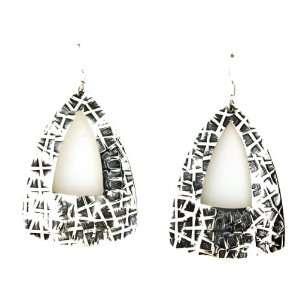  Earrings   Sterling Silver Antiqued Triangles Jewelry
