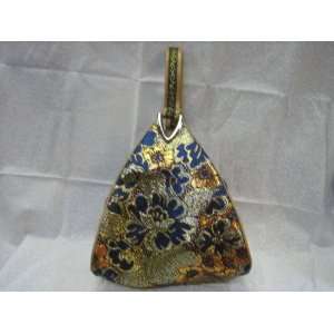  Triangle Brocade Handbag Blue and Gold: Everything Else