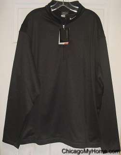 New Mens Nike Golf Therma Fit Stay Warm Black 1/4 Zip Pullover Jacket 