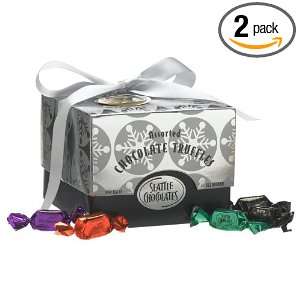 Seattle Chocolates Whidbey silver Assorted Truffles, 16 Ounce Boxes 