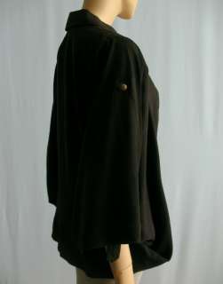 Trina Turk Capelet Jacket Poncho Black Silk 10 $238  