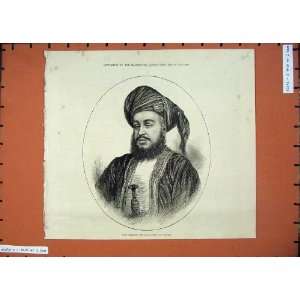  1875 Syed Barghash Bin Said Sultan Zanzibar Portrait