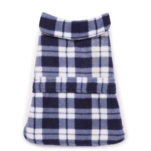   Plaid Fleece Dog Barn Coat, Medium, 16 Inch, Blue: Pet Supplies