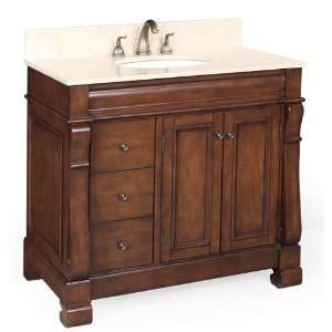   Travertine/Brown) Includes a Brown Cabinet, a Travertine Countertop