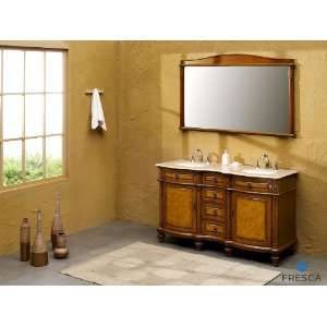   Antique Bathroom Vanity w/ Travertine Countertop