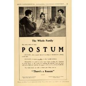  1911 Ad Postum Cereal Co Coffee Substitute Drink Family 