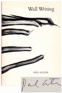 Paul Auster Wall Writing Signed 1st Ed Near Fine  
