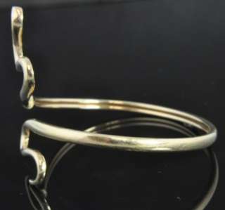 Estate Vintage 14K Yellow Gold Wrapping Snake Bangle Cuff Bracelet 
