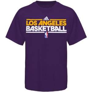  adidas Los Angeles Lakers Youth Purple Practice T shirt 