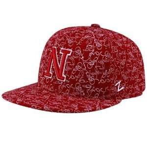   Cornhuskers Scarlet Scribble Fitted Hat (7 1/4)