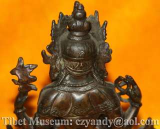   Old Tibet Bronze Buddha StatueFour armed Avalokitesvara Bodhisattva