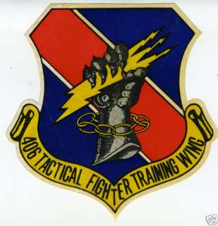 WWII Sticker 406 Tactical Fighter Training Wing Graphic  