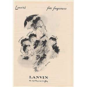  1947 Lanvin Pretexte Scandal Arpege My Sin Rumeur Print Ad 