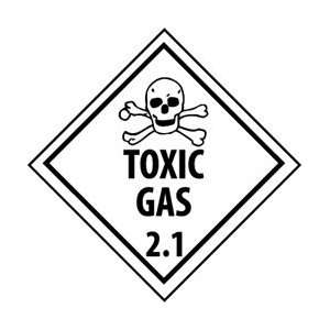 DL126P   Placard, Toxic Gas 2.1, 10 3/4 X 10 3/4, Pressure Sensitive 