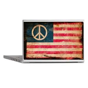  Notebook 13 Skin Cover Worn US Flag Peace Symbol 