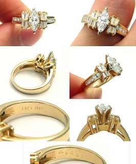 VINTAGE 1.20CTW DIAMOND SOLID GOLD WEDDING ENGAGEMENT ANNIVERSARY 