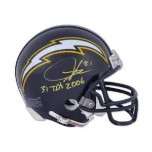   Autographed Throwback Mini Helmet with 31 Touchdowns 2006 Inscription