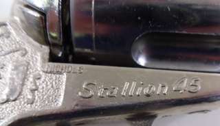 Vintage Nichols Stallion 45 Cap Gun w/ Spare Grips & Bullets  