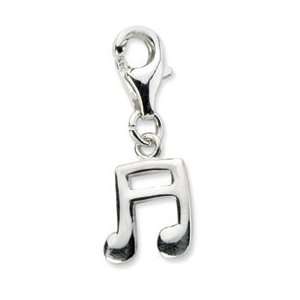  Sterling Silver Polished Beamed Sixteenth Note W/Lobster 