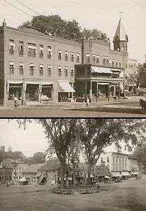 Springfield VT photos lot   town square Adnabrown Hotel shops 1900s 