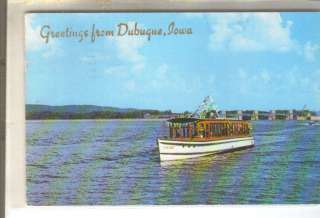 Dubuque Iowa Mississippi cruise tour boat Postcard  