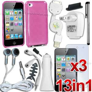 13 ACCESSORY CASE WALL CHARGER FOR IPOD TOUCH 4TH 4 GEN  