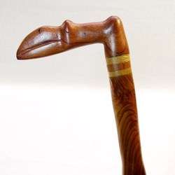 Vintage Carved Toucan Bird Handled Folk Art Rosewood Cane Walking 