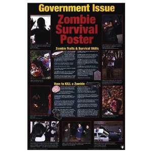  Zombie Survival Guide Movie Poster, 24 x 36