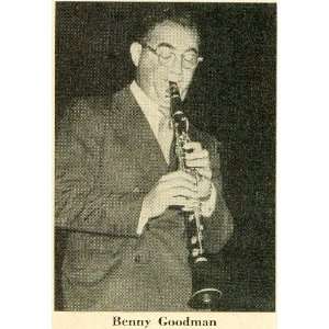  1952 Print Benny Swing King Goodman Clarinet Playing 