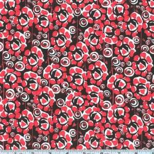   Flowers Red Fabric By The Yard: mark_lipinski: Arts, Crafts & Sewing