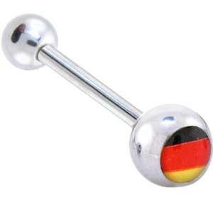  German Flag Logo Barbell Tongue Ring: Jewelry