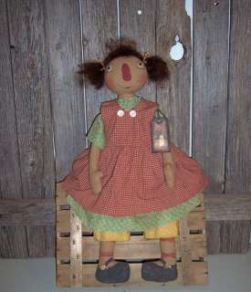 PATTERN* Primitive Raggedy Annie and Her Easter Bunny DOLL PATTERN 
