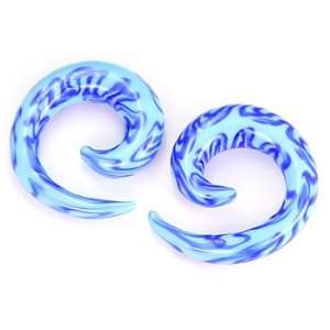    Pyrex BLUES Glass Spiral   Price Per 1  Mix My Gauges Jewelry