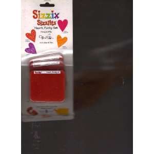  Sizzlits Heart Funky Set for Scrapbooking Arts, Crafts 