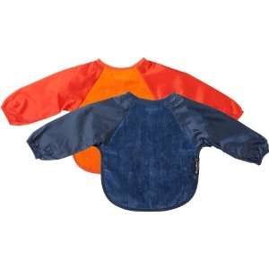  Sleeved Wonder Bib, Sz Small, 2 pack   Orange / Navy: Baby