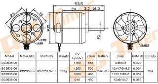 RC Timer 910KV Shaft 5.0mm Brushless Motor BC3536 9  