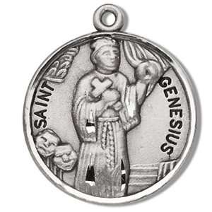   Patron Saint St Genesius Catholic Religious Medal Pendant: Jewelry