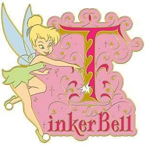    Disney Initial Letter Series Tinker Bell Pin: Sports & Outdoors