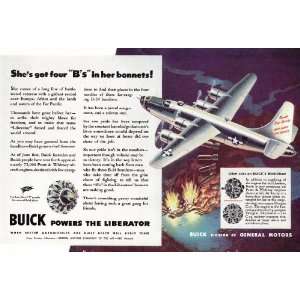  1945 WWII Ad Buick Powers Liberators B 24 Bomber Four Bs 