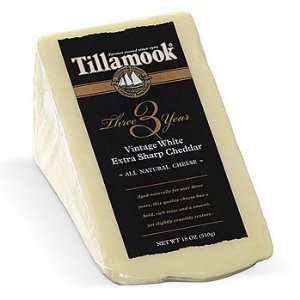 Tillamook 3 Year Vintage White Extra Sharp Cheddar Cheese 18oz.