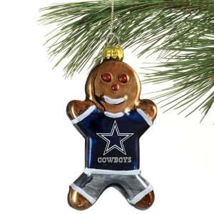  Dallas Cowboys Blown Glass Gingerbread Man Ornament 