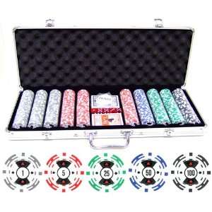  500pc 13.5g Super Striped Clay Poker Chip Set