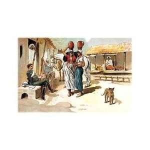  A Soldier and Villagers 24x36 Giclee: Home & Kitchen