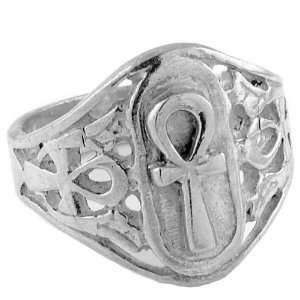    Egyptian Jewelry Silver Ankh of Life Ring   Size 6 Jewelry