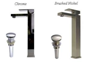 K20208 Square Style Bathroom Vessel Sink Faucet & Drain  