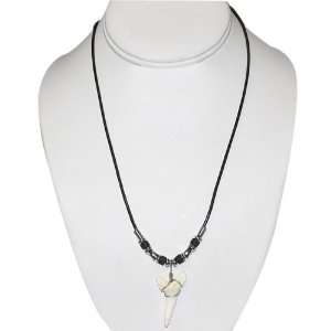  1.5 Mako Shark Teeth With 2mm Leather Necklace Jewelry