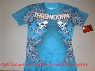 THROWDOWN POR LA CAMISA AZUL DE X LARGE AFFLICTION “VALKYRIE”