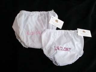 Set of 3 Monogrammed Eyelet Diaper Cover Bloomers  