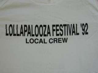 VTG LOLLAPALOOZA LOCAL CREW 1992 TOUR T SHIRT PEARL JAM  
