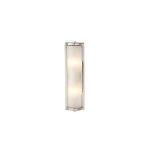 Thomas OBrien Long Dresser Glass Rod Light in Polished Nickel with 